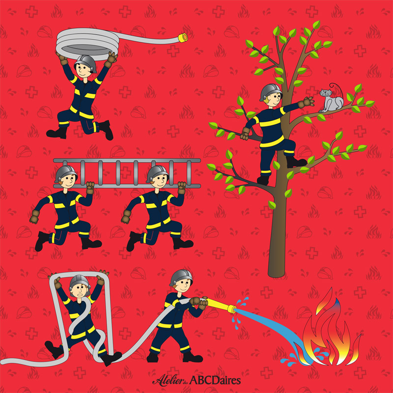 atelier-des-abcdaires-pompiers-petit-panneau-tissu-velours-20-cm image 1