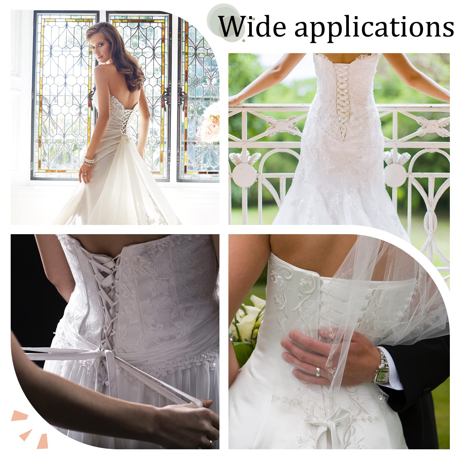 ahandmaker-wedding-ruban-satin-coton-blanc-la-age-robe-3-5-m image 7
