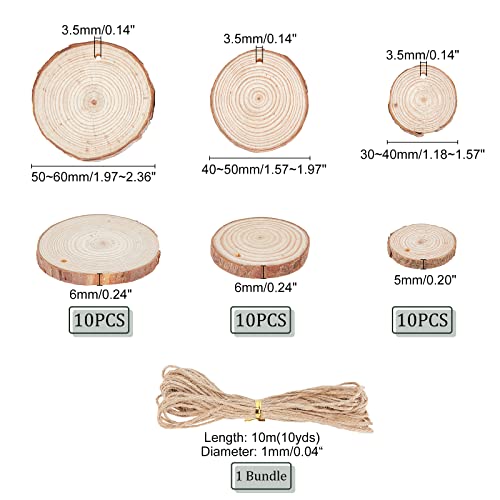 ahandmaker-unfinished-wood-rondelle-bois-brut-perc-e-3-6-cm-30-pcs image 8