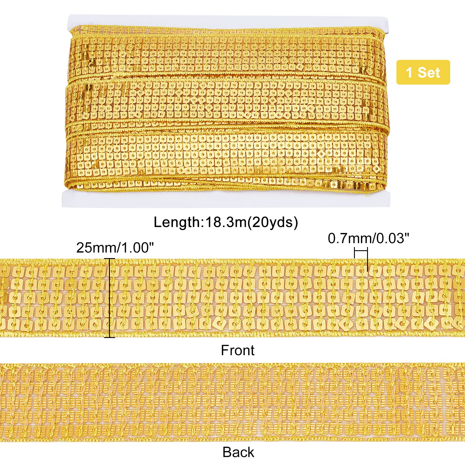 ahandmaker-chain-trim-galon-paillettes-or-lastique-20-yards image 2