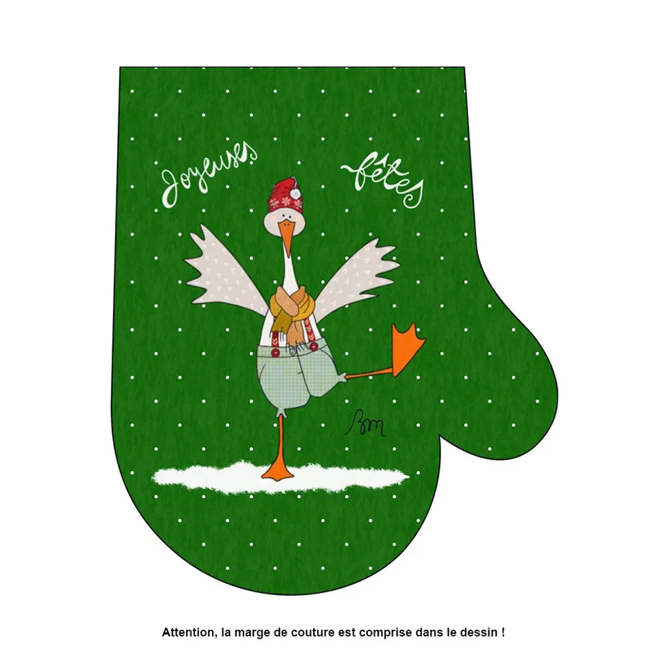 atelier-des-abcdaires-moufle-verte-canard-joyeuses-f-tes-d-co-no-l image 1