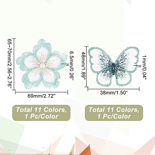 ahandmaker-appliqu-s-dentelle-fleur-papillon-22-pcs-patch-3d image 8