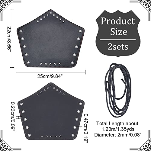 ahandmaker-bracelet-cuir-gantelet-noir-brassard-m-di-val-2-pcs image 8