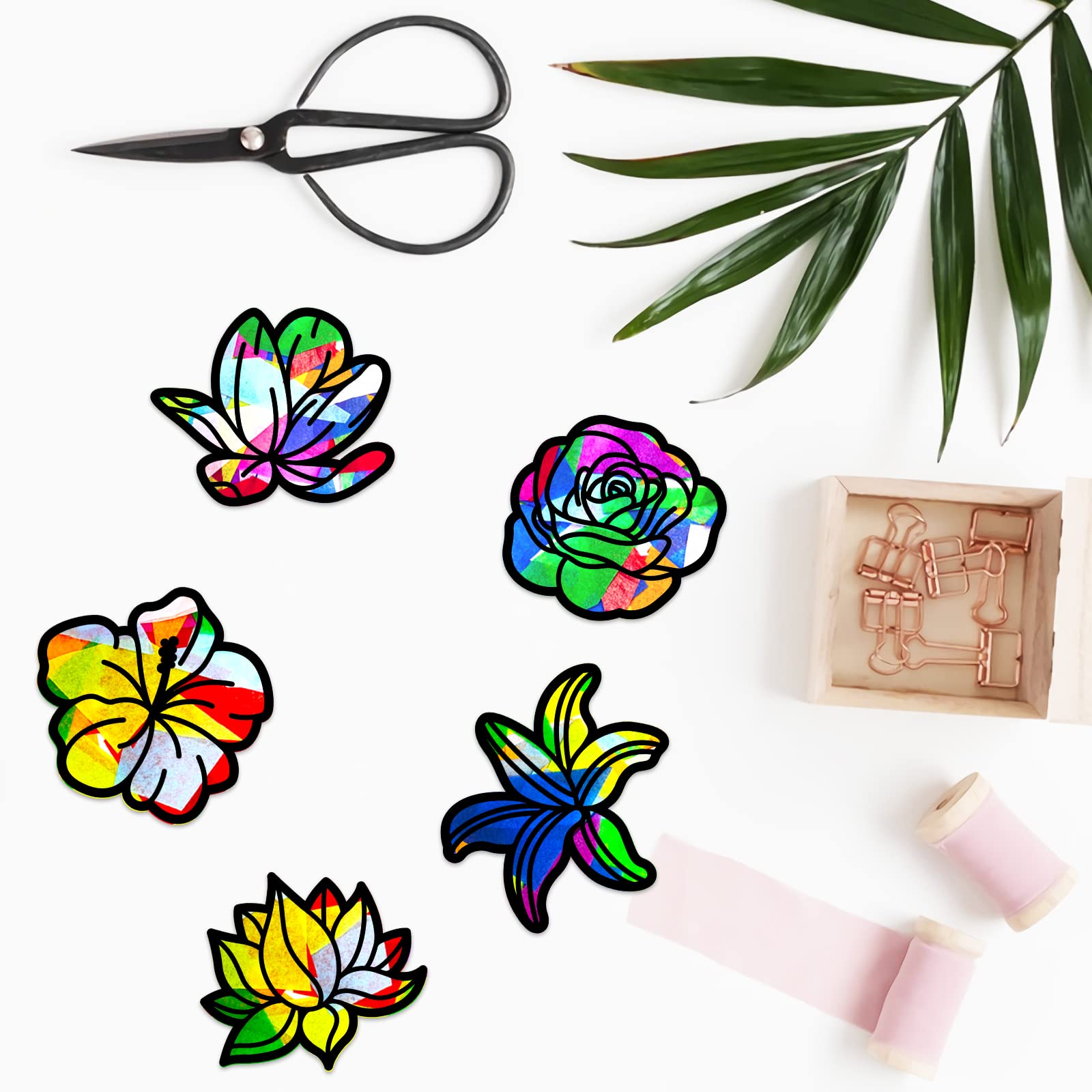 ahandmaker-kit-suncatcher-fleurs-24-pi-ces-autocollants-fen-tre image 4