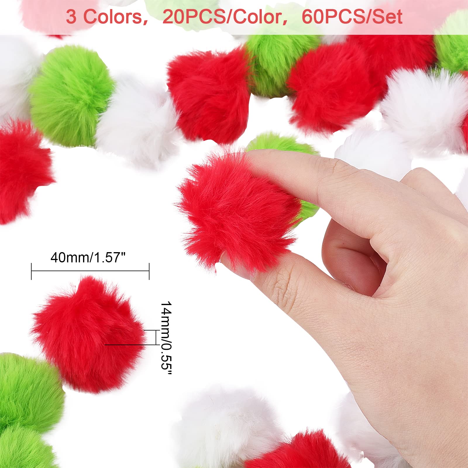 ahandmaker-pompons-fausse-fourrure-60-pi-ces-boules-no-l-bricolage image 3