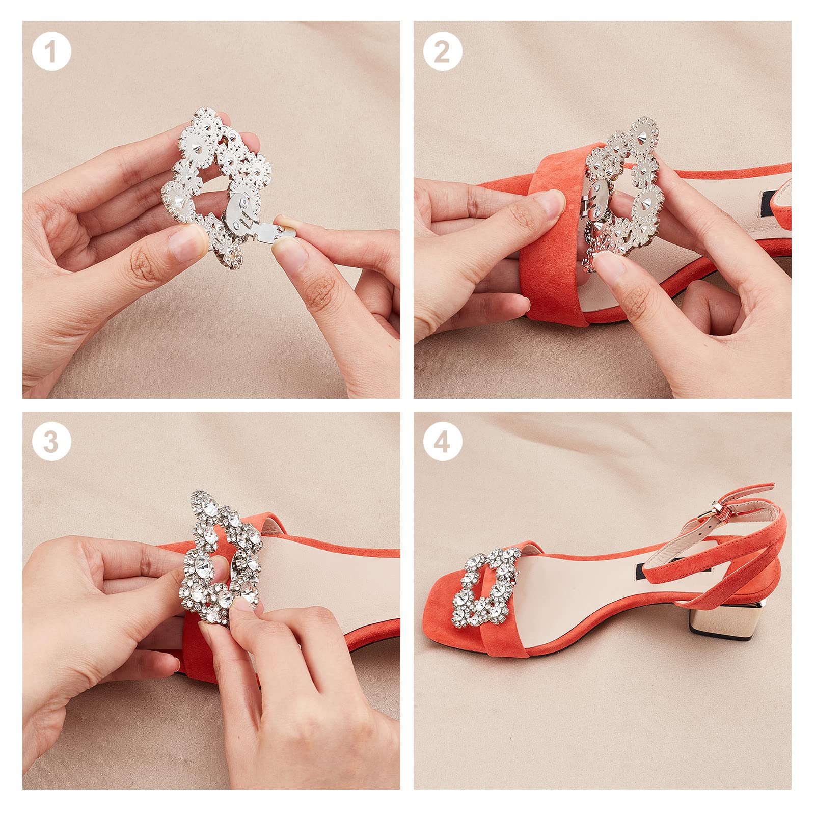 ahandmaker-boucle-chaussure-strass-fleur-2-paires-clips image 3