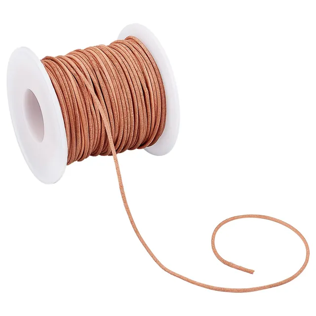 ahandmaker-chain-trim-cordon-cuir-rond-marron-1-5-mm-30-yards image 1