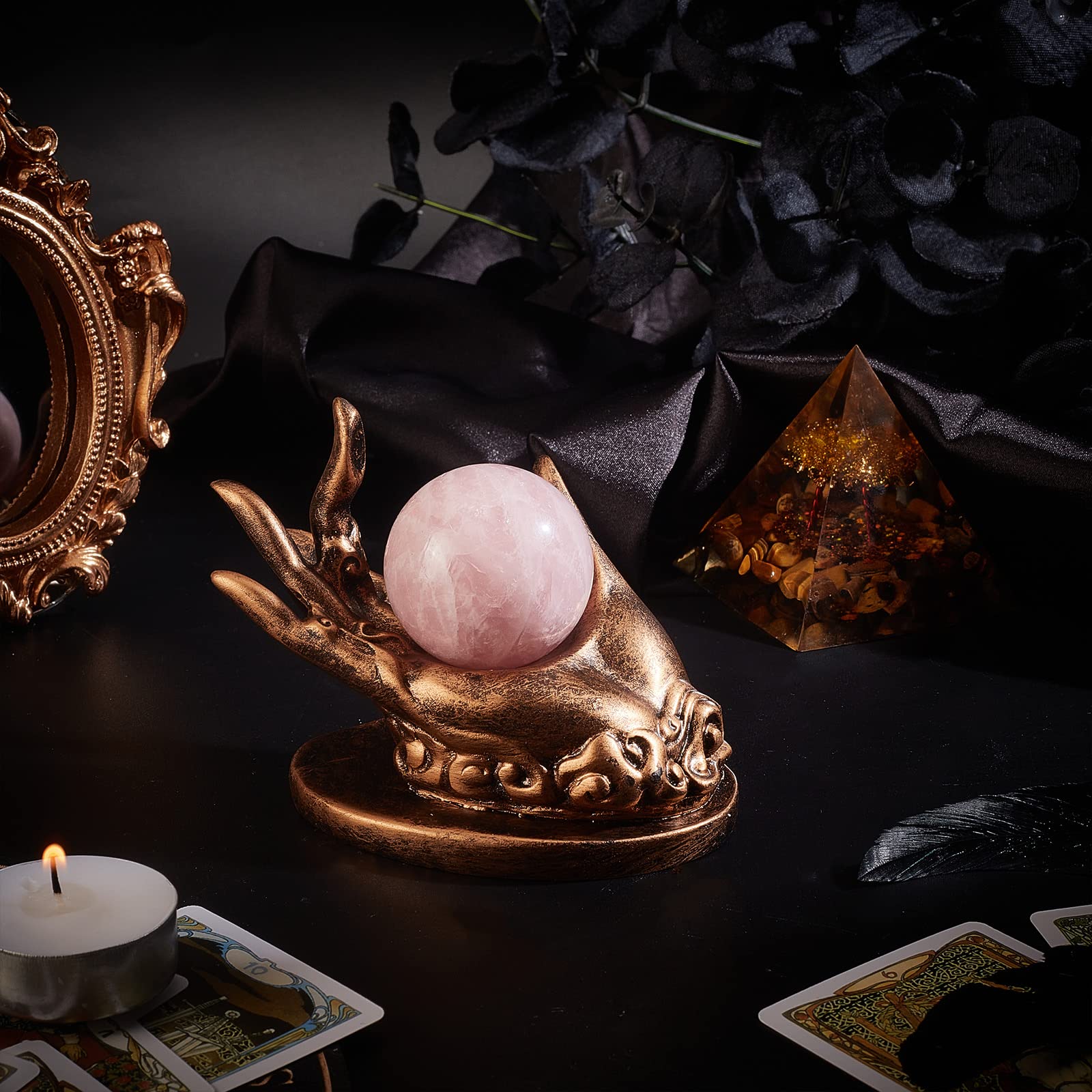 ahandmaker-home-decorate-pr-sentoir-boule-cristal-main-bouddha-dor image 4