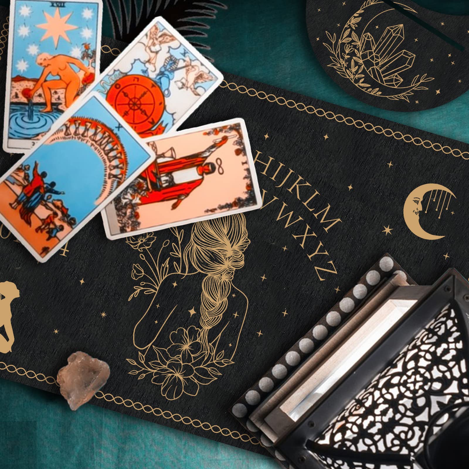 ahandmaker-planche-ouija-bois-noir-kit-divination-avec-pendule image 6