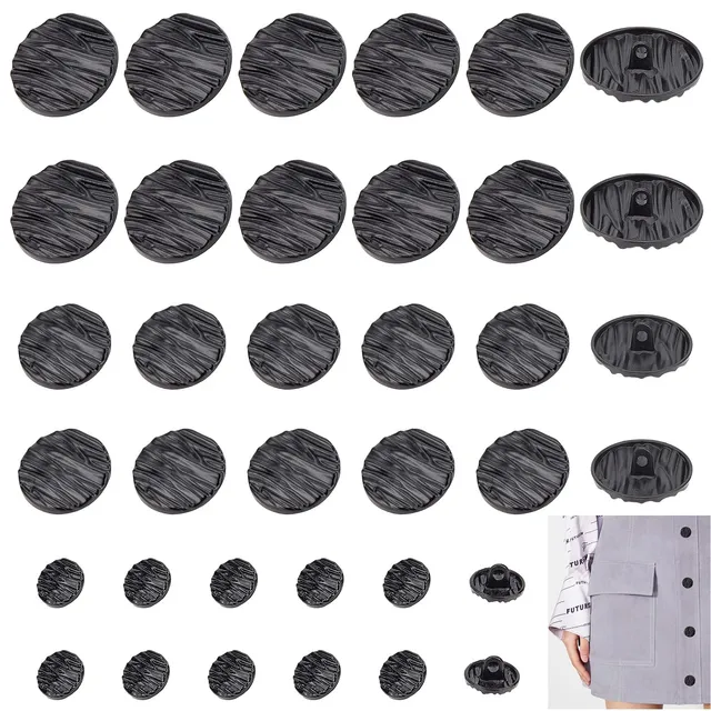 ahandmaker-button-rhinestone-36-boutons-m-tal-noir-vintage-manteau image 1