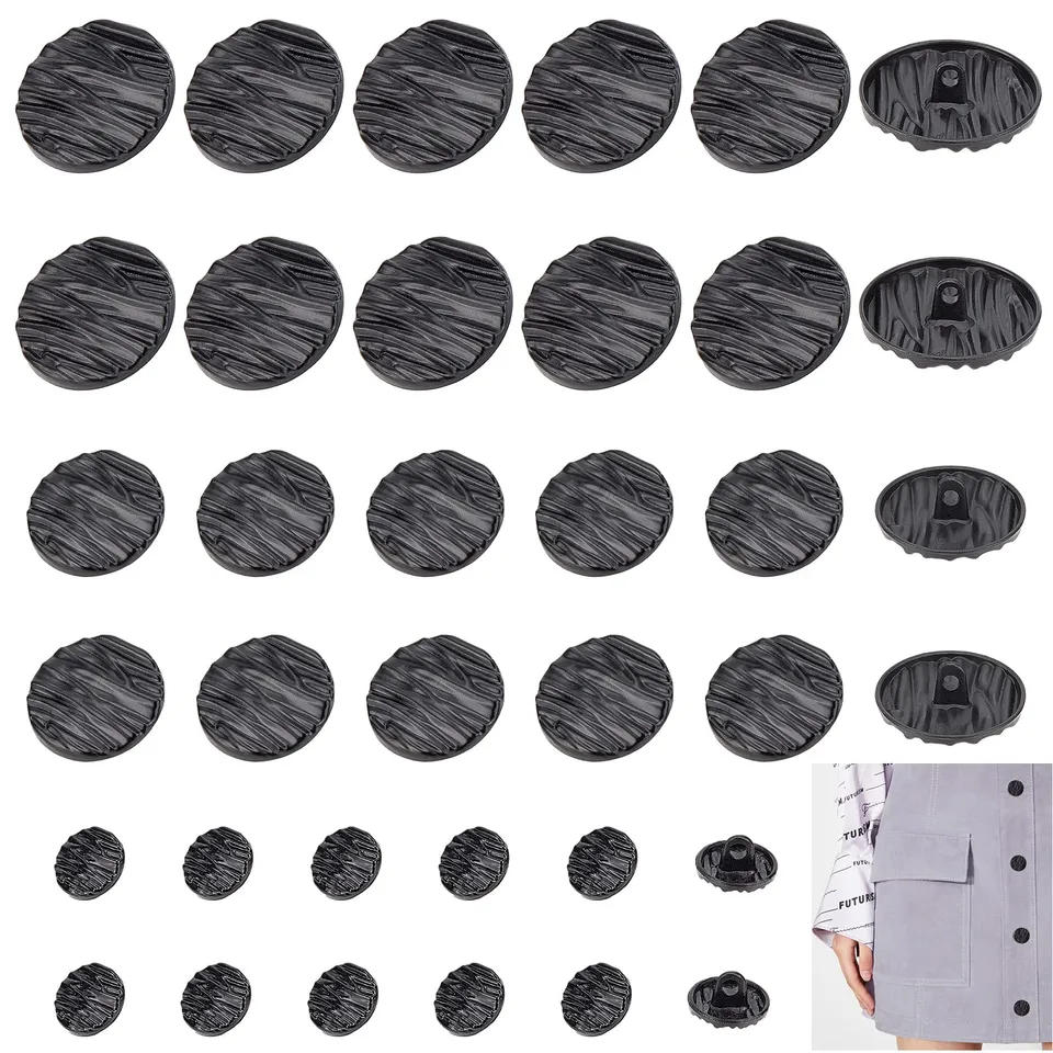 ahandmaker-button-rhinestone-36-boutons-m-tal-noir-vintage-manteau image 1
