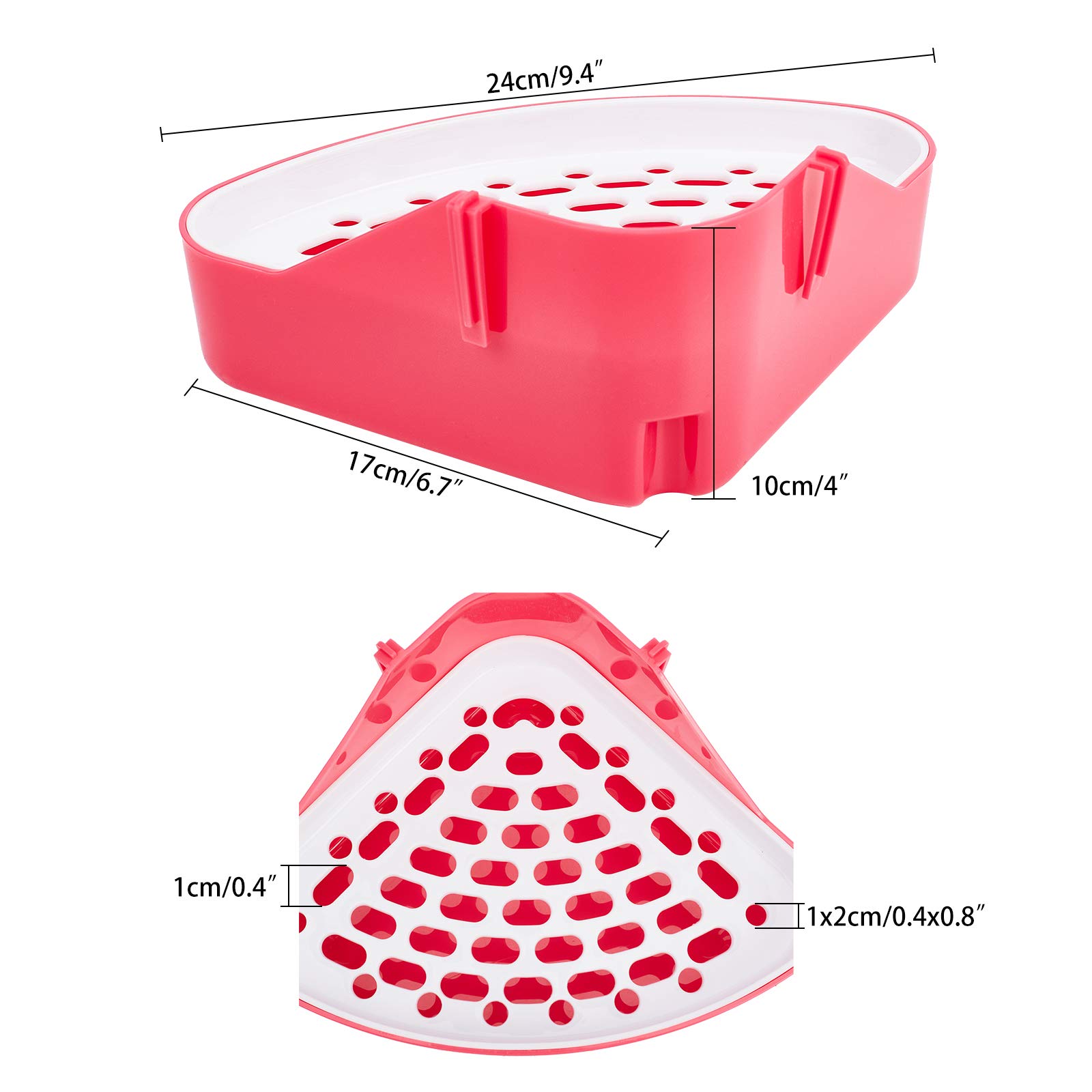 ahandmaker-pet-toilette-lapin-triangle-rose-avec-pelle image 2