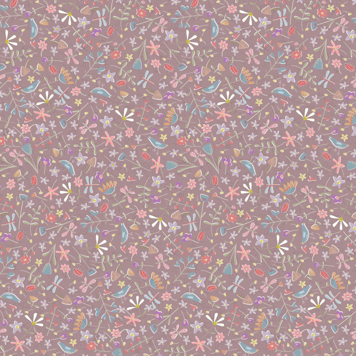 anni-downs-slow-and-steady-dv7424-tissu-coton-violet-0-25-m image 1