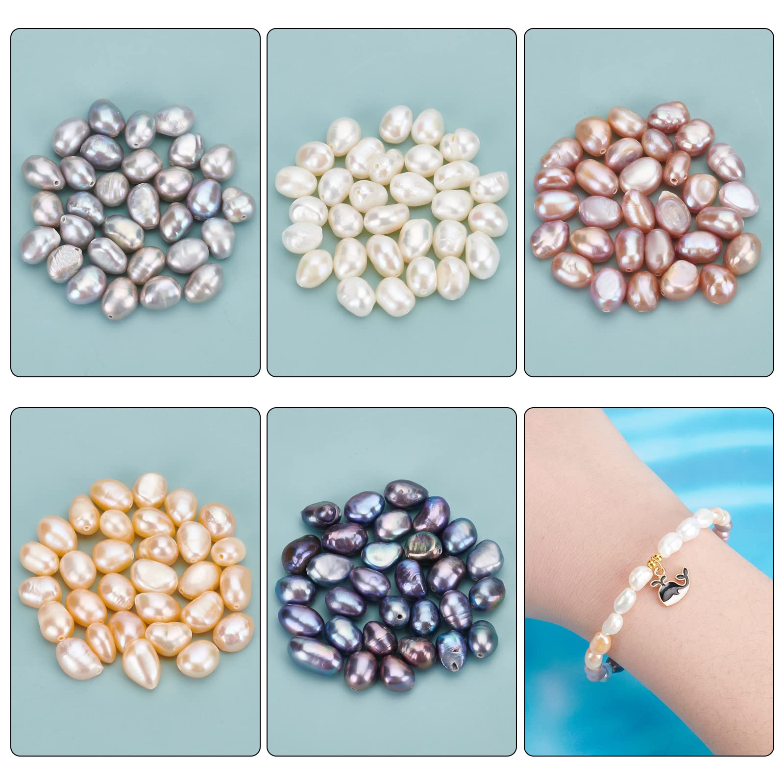ahandmaker-beads-perles-nacre-riz-150-pi-ces-5-couleurs-7-mm image 4