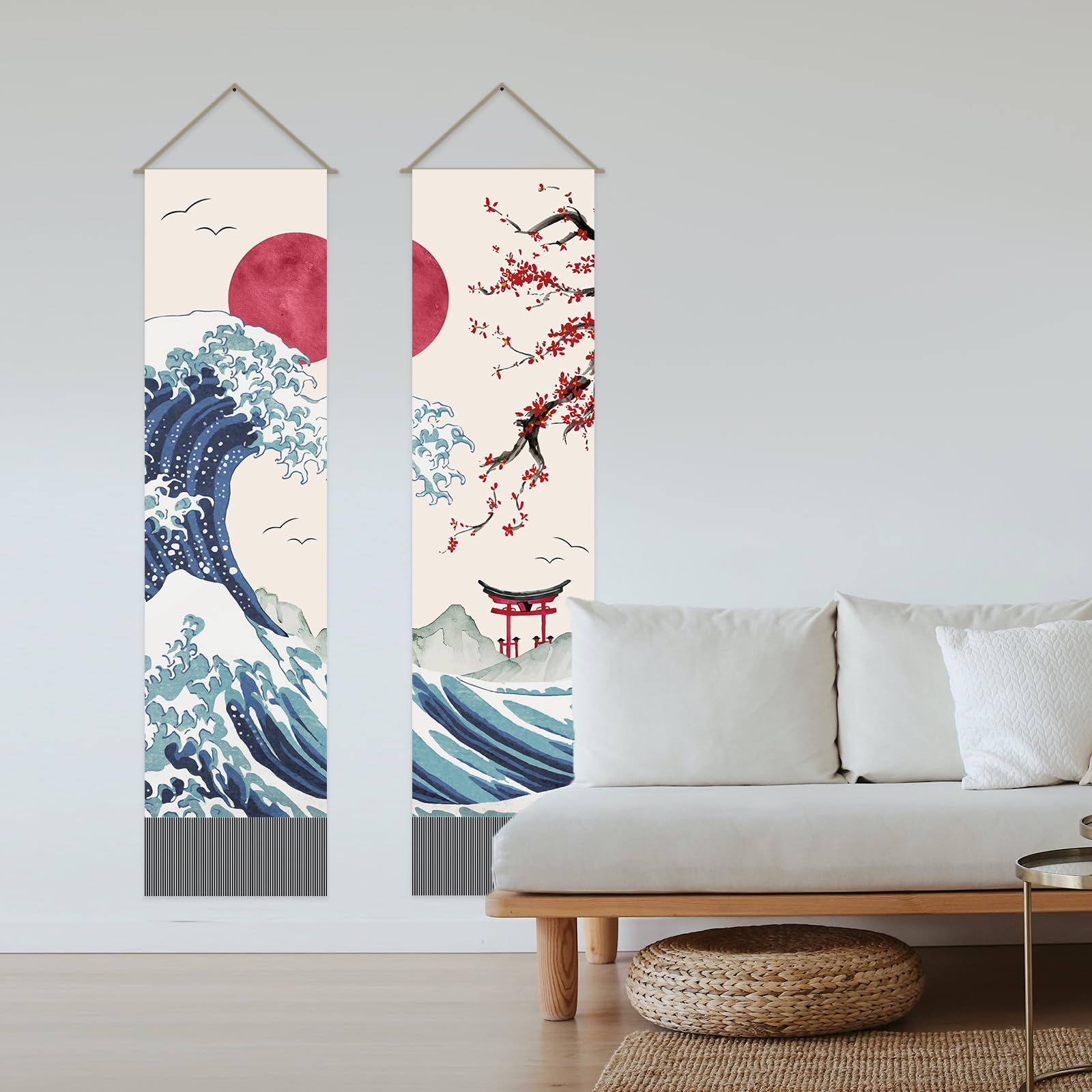 ahandmaker-tapisserie-japonaise-vagues-soleil-lot-de-2 image 4