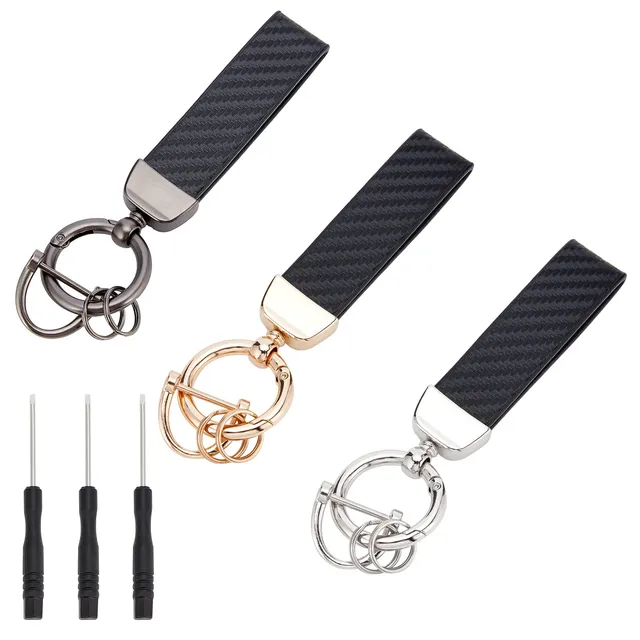 ahandmaker-porte-cl-s-cuir-fibre-carbone-x3-mousqueton image 1