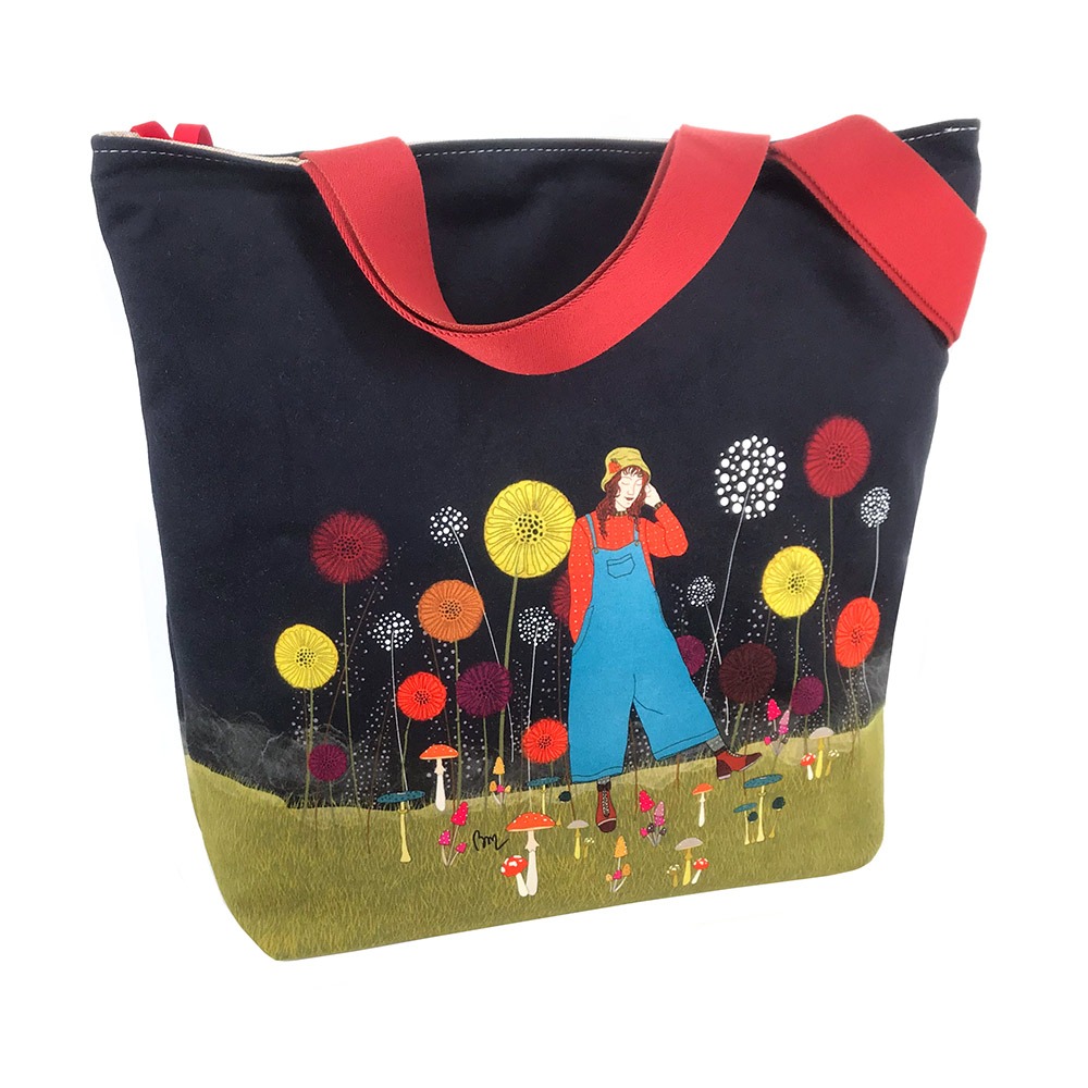 atelier-des-abcdaires-jour-d-automne-pop-noir-grand-sac-zipp image 1