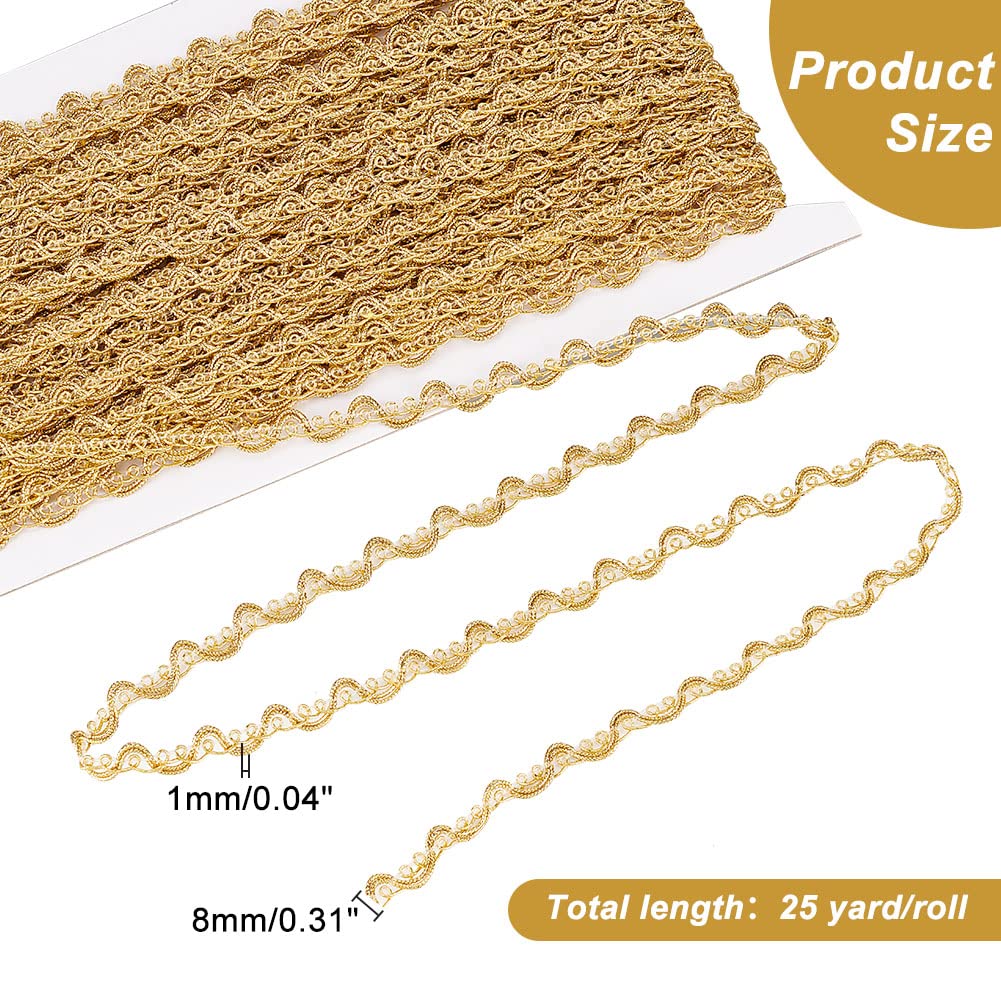 ahandmaker-chain-trim-ribbon-galon-dentelle-or-vague-25-yards image 2