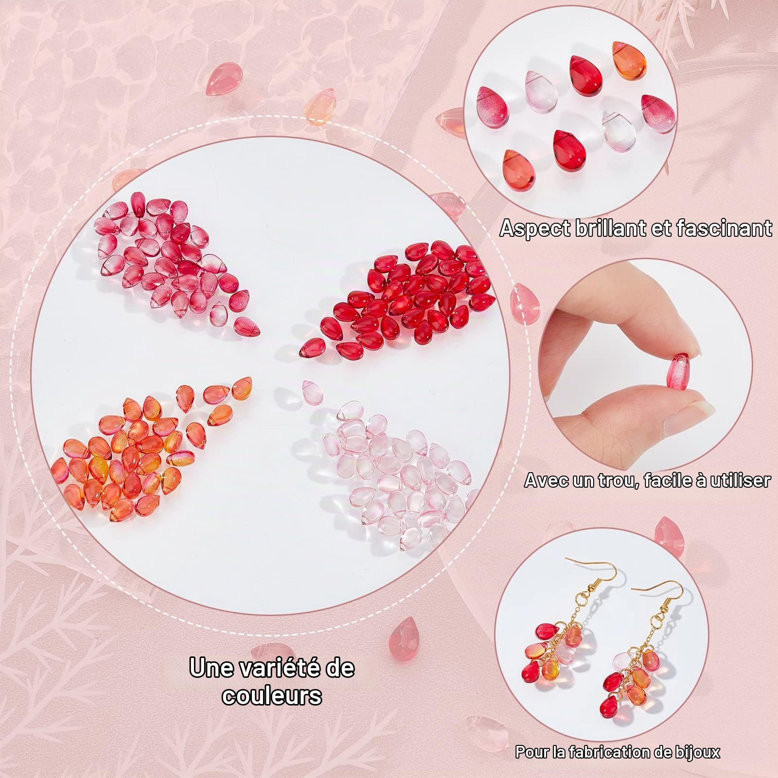 ahandmaker-perles-goutte-verre-rouge-orange-120-pi-ces image 5