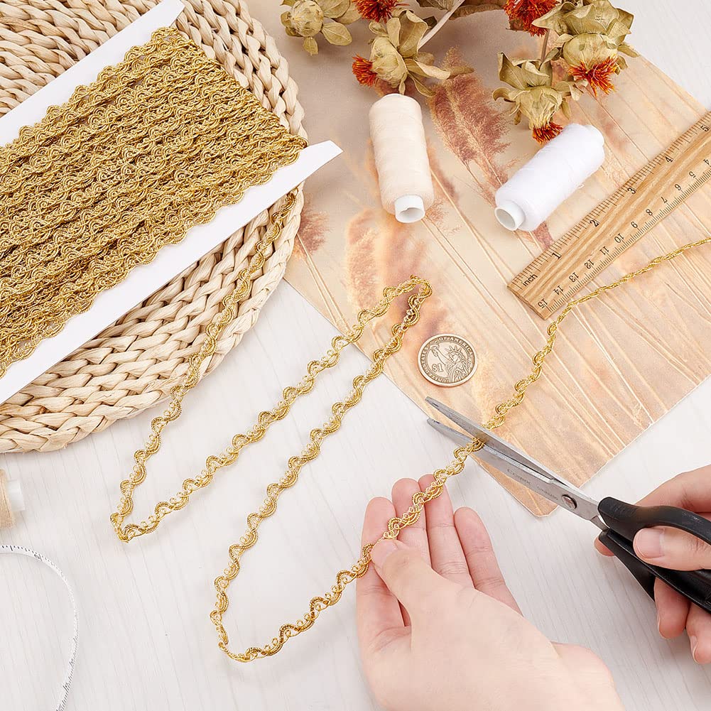ahandmaker-chain-trim-ribbon-galon-dentelle-or-vague-25-yards image 3