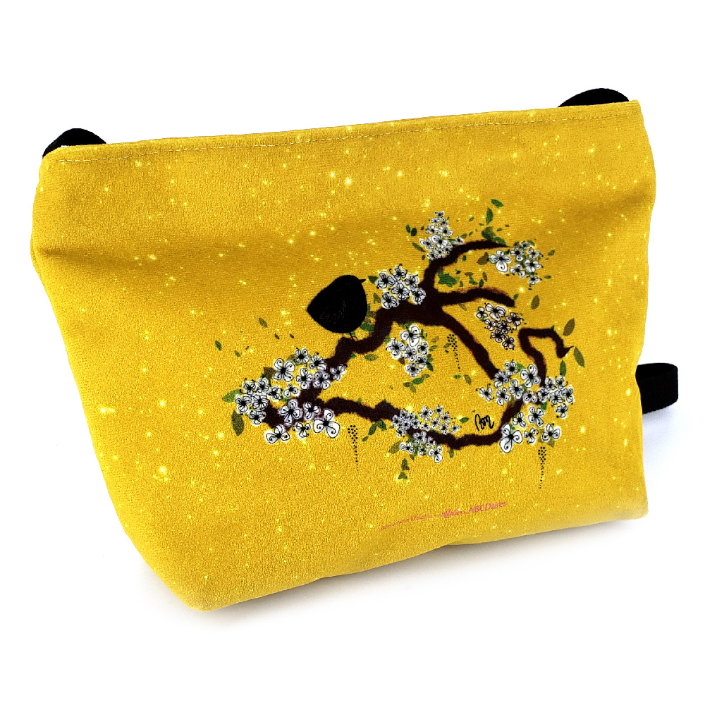 atelier-des-abcdaires-oiseaux-jaune-acide-kit-couture-grande-pochette-velours image 2