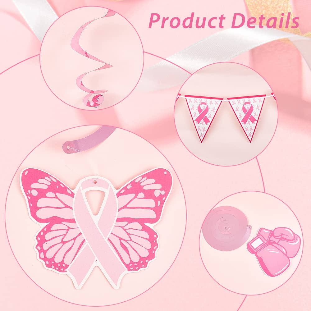 ahandmaker-d-co-ruban-rose-cancer-sein-banni-re-17-pi-ces image 3