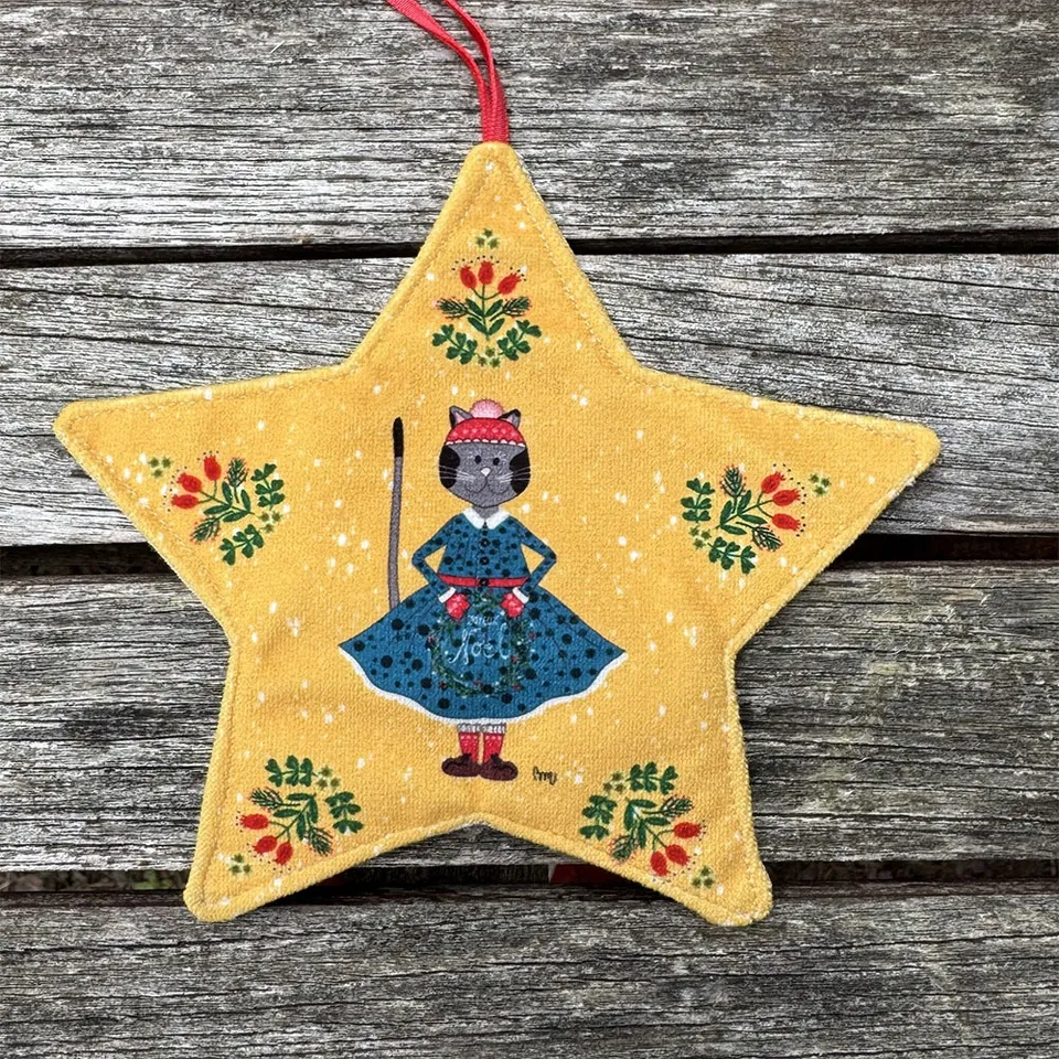 atelier-des-abcdaires-d-co-no-l-toile-madame-chat-bleue-jaune image 1