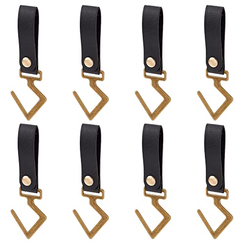 ahandmaker-sangle-cuir-suspension-crochet-camping-8-pcs-noir image 7