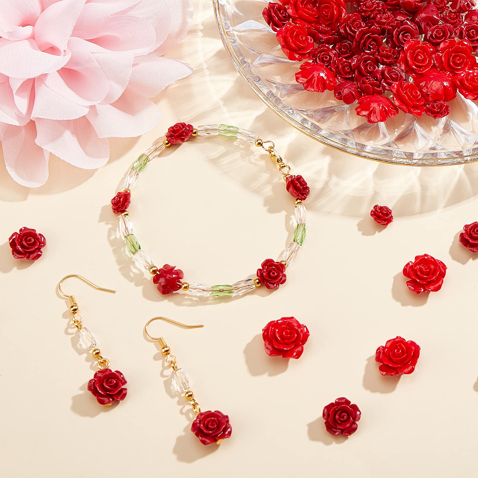 ahandmaker-beads-perles-corail-rouge-rose-80-pi-ces image 5