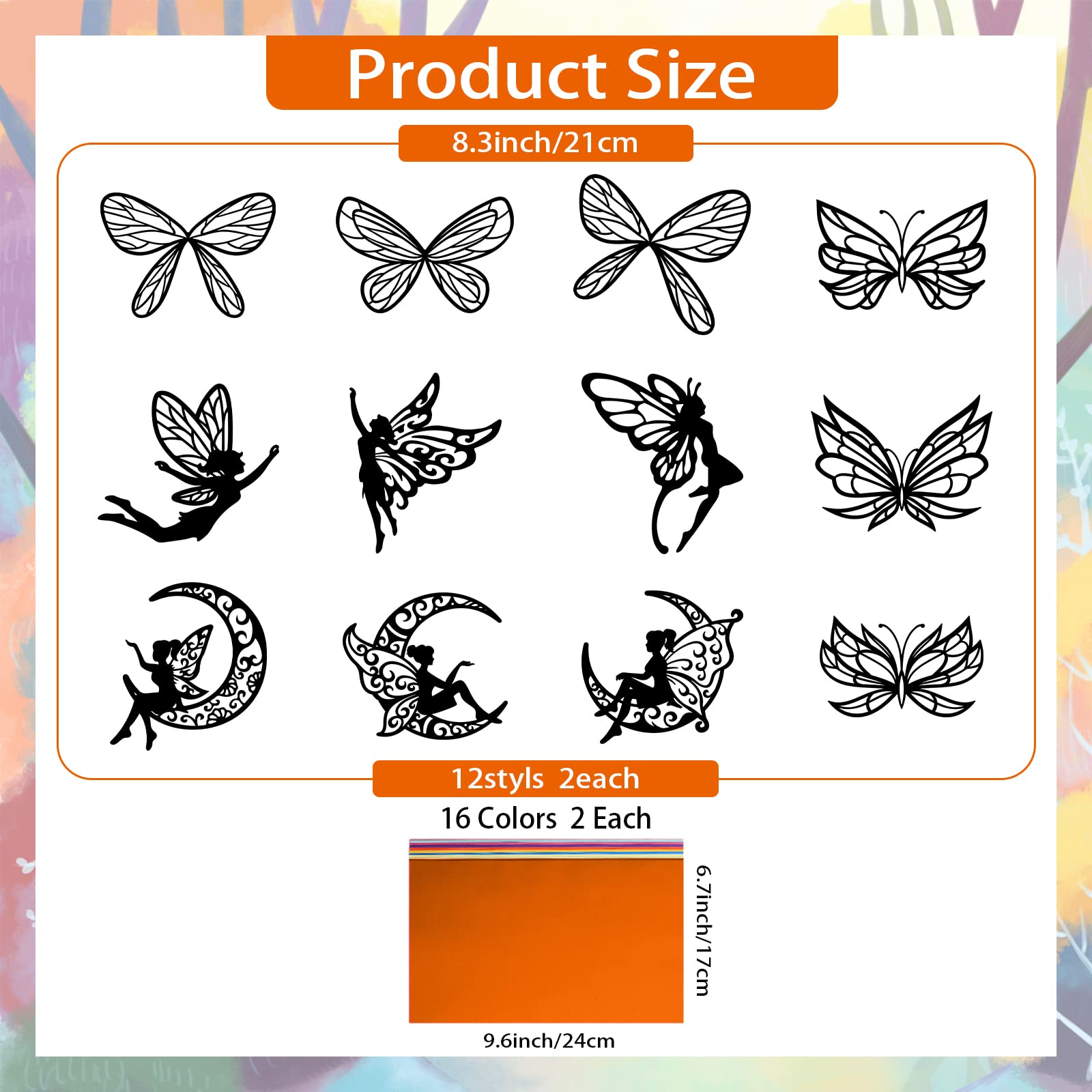 ahandmaker-kit-suncatcher-papillon-f-e-24-pi-ces-autocollants-vitrail image 2