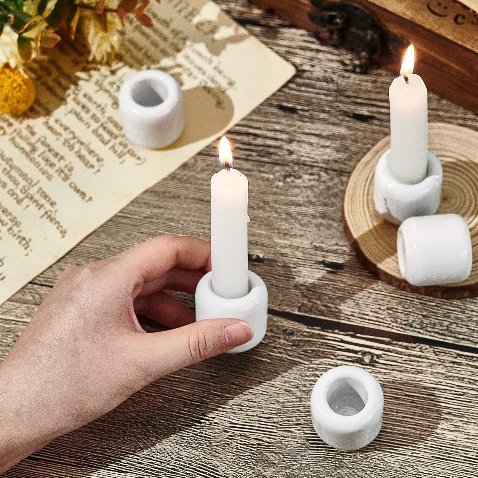 ahandmaker-bougeoir-porcelaine-blanche-mini-lot-de-5 image 4