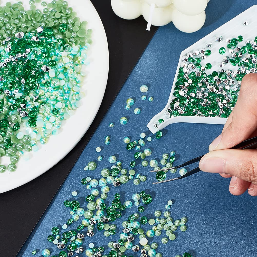 ahandmaker-strass-vert-flatback-6600-pcs-kit-diy-nail-face-art image 3