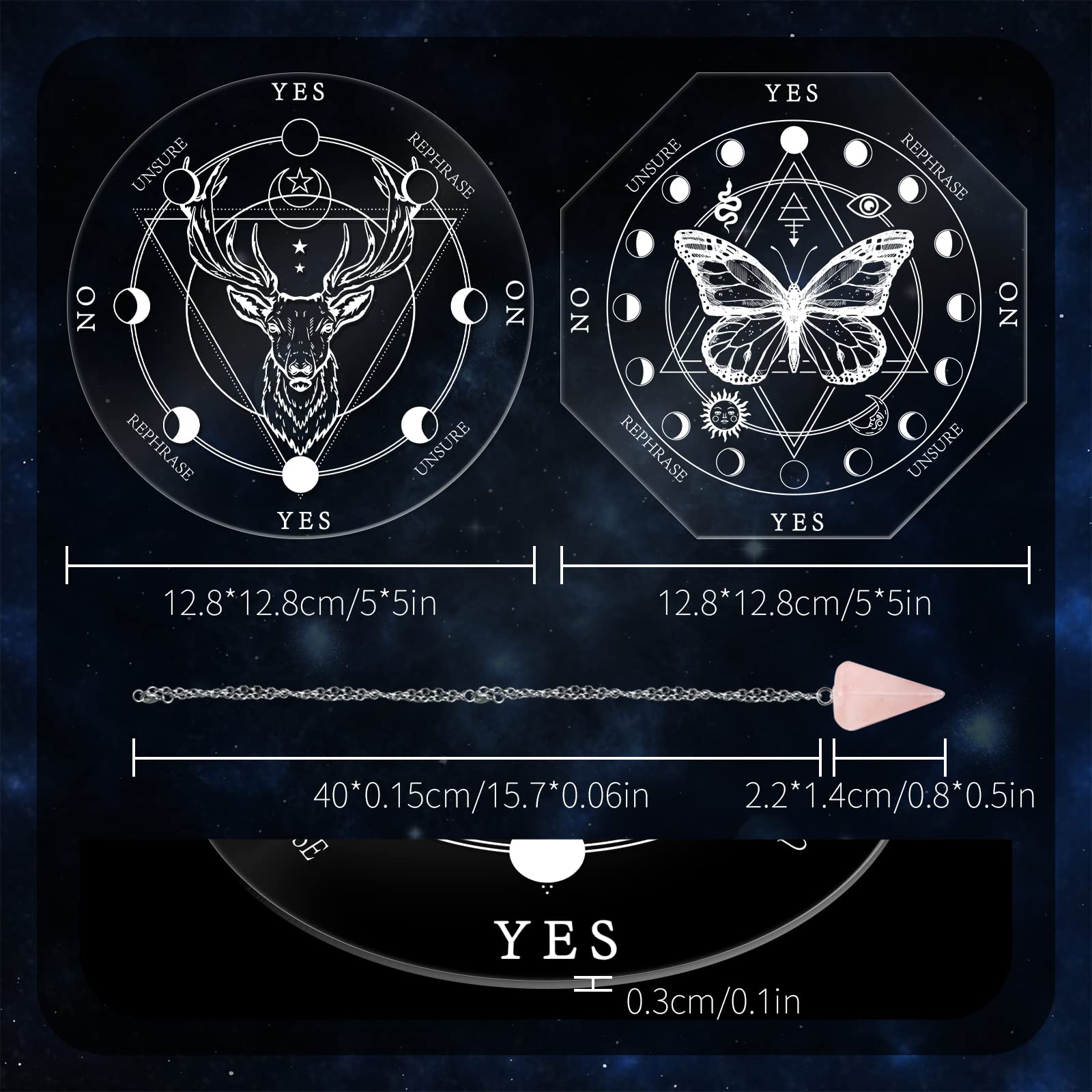 ahandmaker-planche-pendule-papillon-tableau-divination-2-pi-ces-cristal image 3