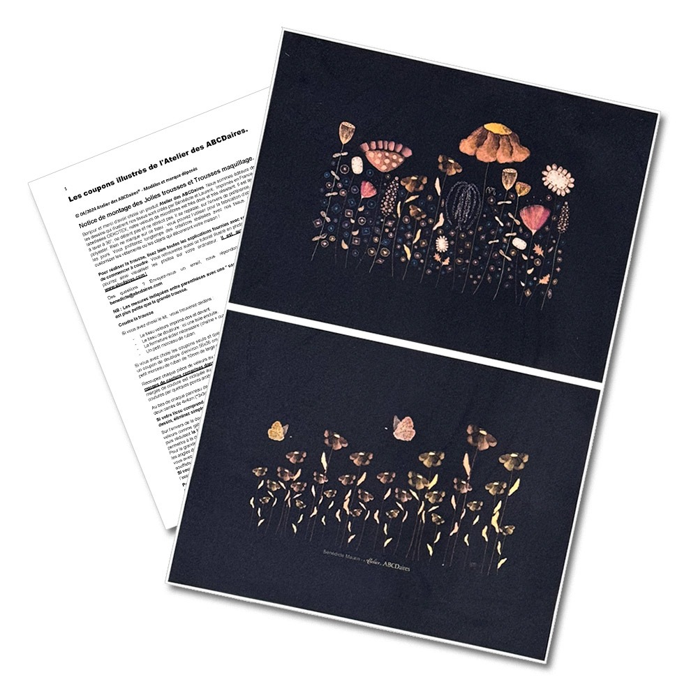 atelier-des-abcdaires-coupon-illustr-m-prairie-fleurie-noire-or-velours image 1