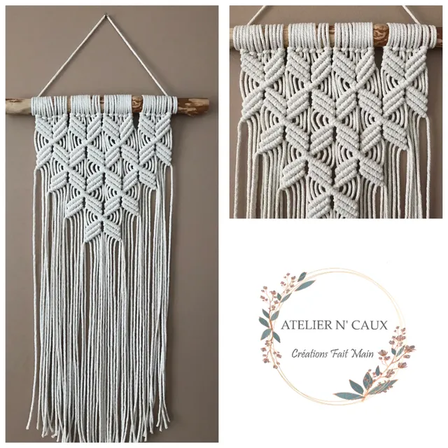 atelier-n-caux-flocon-tenture-murale-macram-beige-50-cm image 1