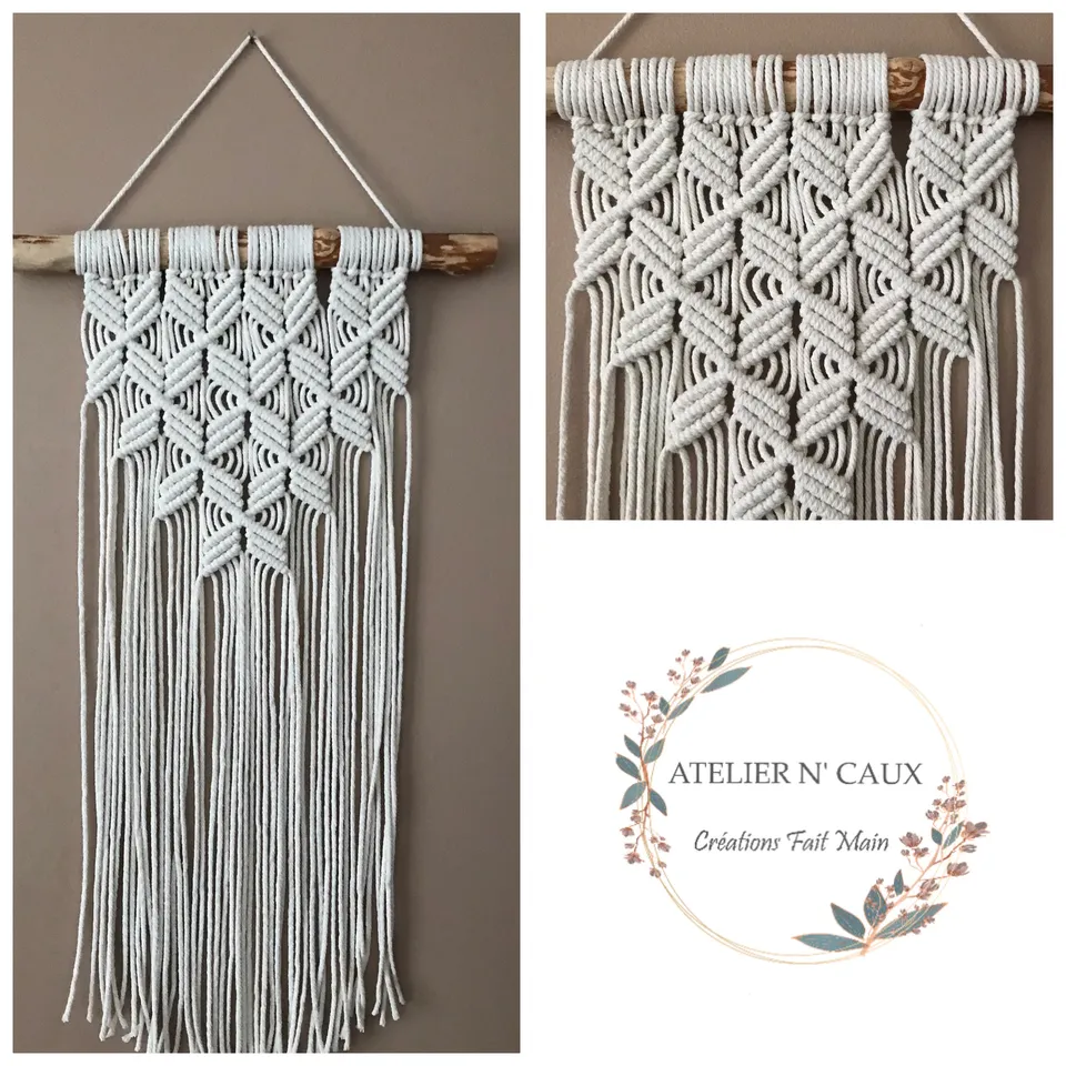 atelier-n-caux-flocon-tenture-murale-macram-beige-50-cm image 1