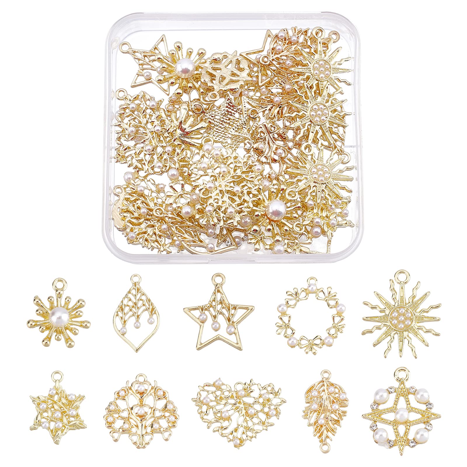 ahandmaker-pendant-breloques-dor-es-40-pi-ces-10-styles-perle image 1