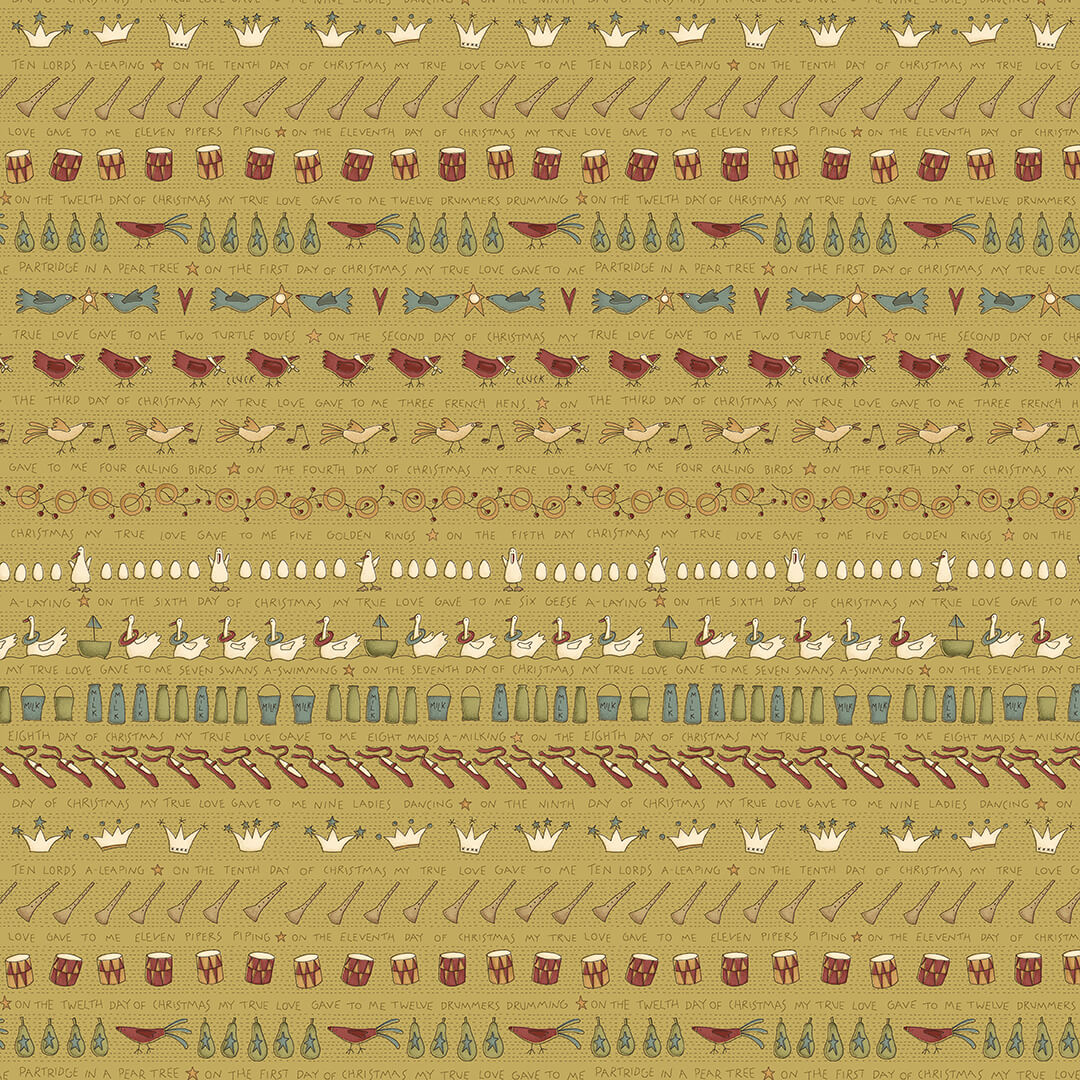anni-downs-on-the-12th-day-2488-66-tissu-coton-vert-25-cm image 1