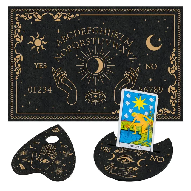 ahandmaker-planche-esprit-ouija-bois-noir-divination-main-soleil image 1