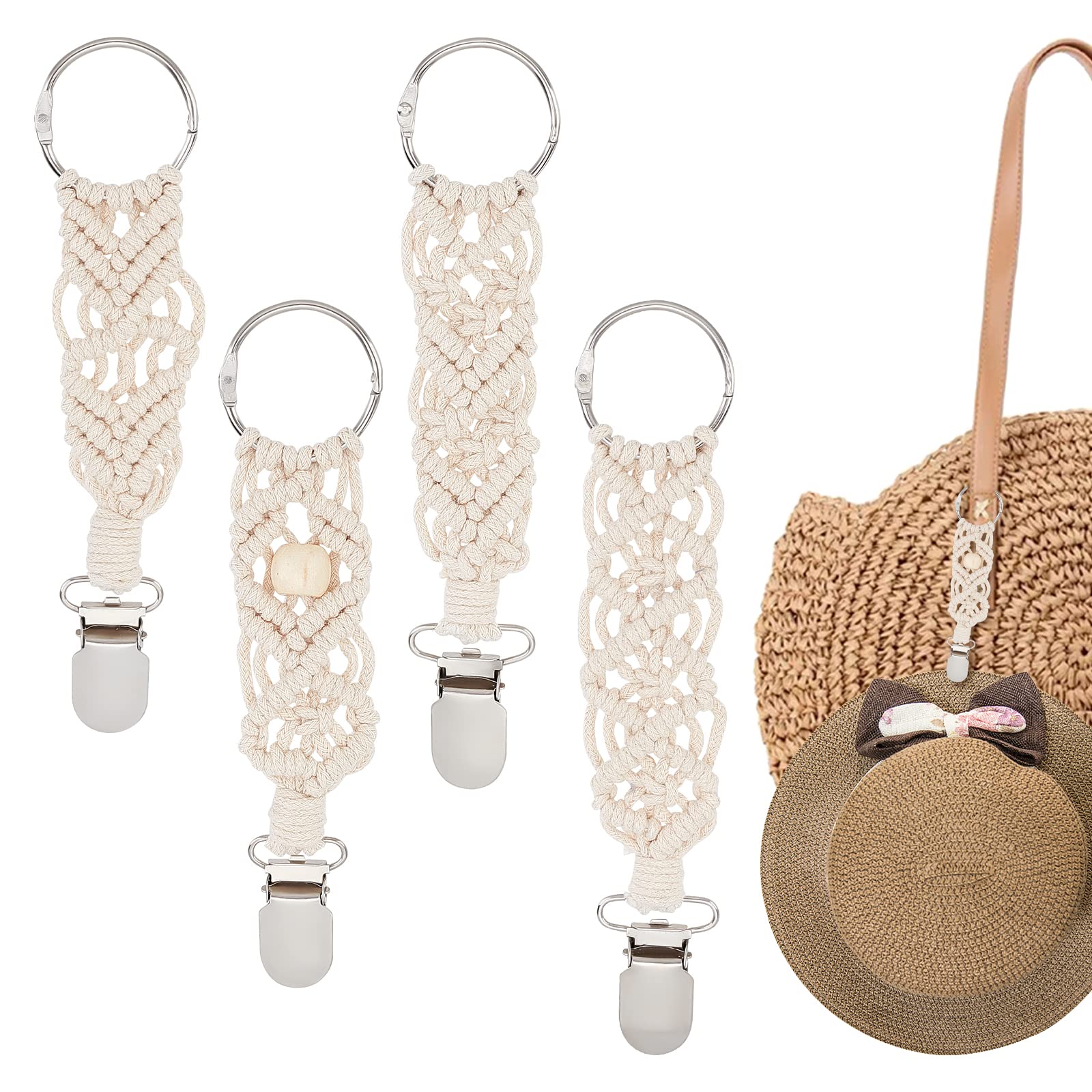 ahandmaker-clip-chapeau-voyage-4-pcs-coton-tress-boho image 1