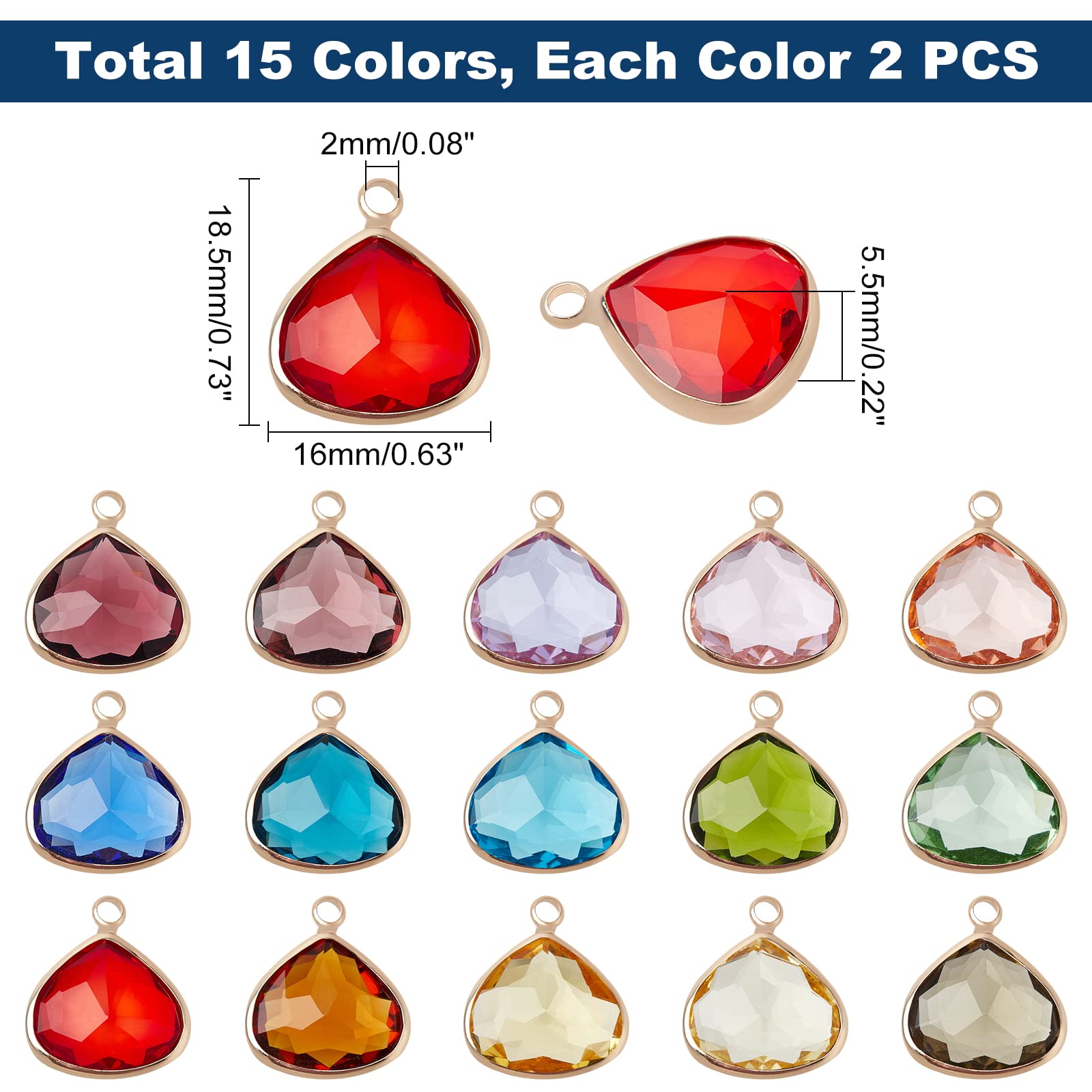 ahandmaker-pendentif-goutte-eau-perle-verre-28-pi-ces-14-couleurs image 2