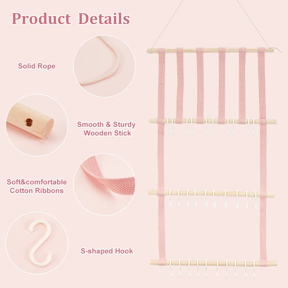 ahandmaker-household-porte-bandeau-organisateur-cheveux-30-crochets-rose image 4