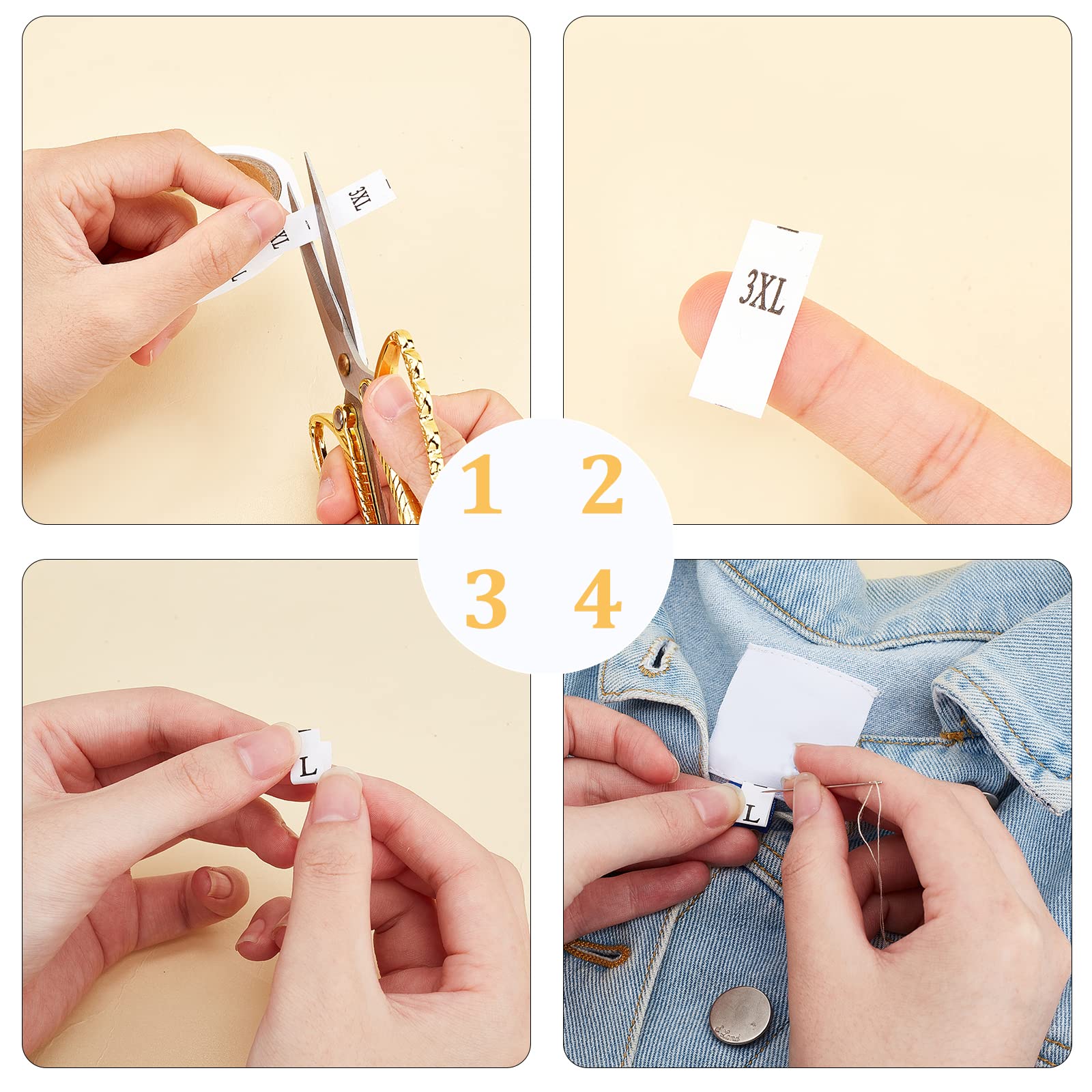 ahandmaker-button-rhinestone-tiquettes-taille-v-tements-blanc-2240-pi-ces image 4