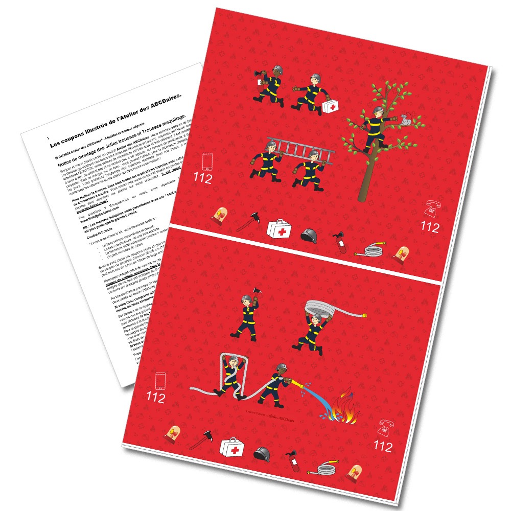 atelier-des-abcdaires-coupon-junior-tissu-velours-pompiers-l image 1