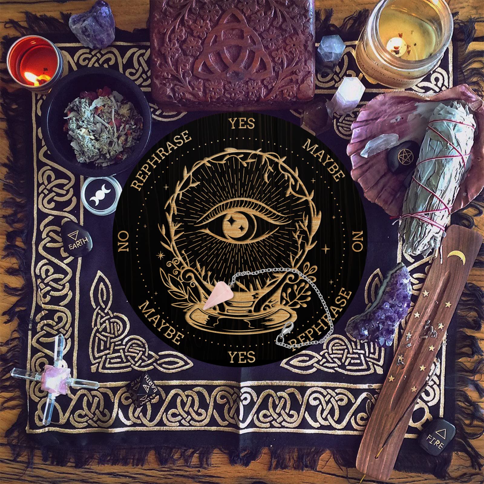 ahandmaker-planche-pendule-sorci-re-bois-quartz-rose image 3