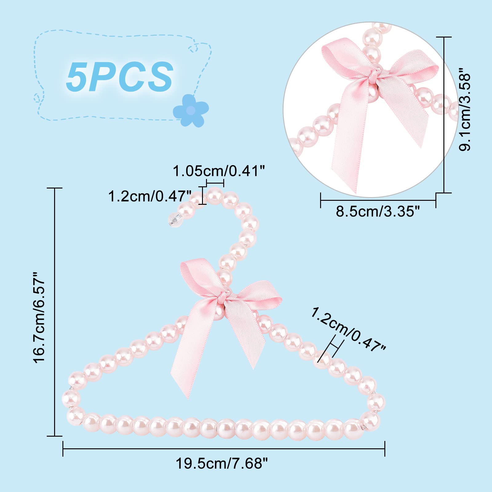 ahandmaker-5-mini-cintres-perles-plastique-v-tements-poup-e-rose image 2
