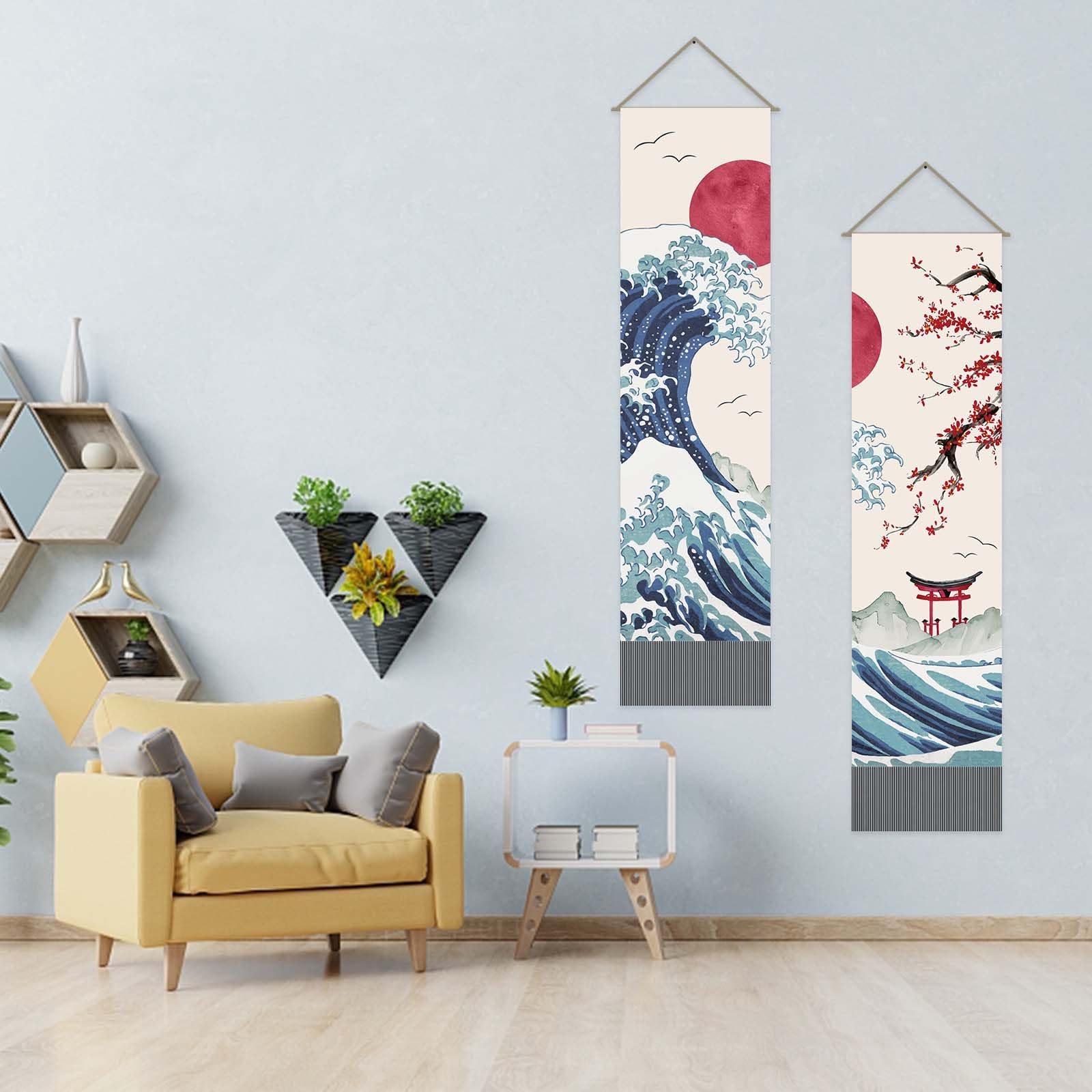 ahandmaker-tapisserie-japonaise-vagues-soleil-lot-de-2 image 2