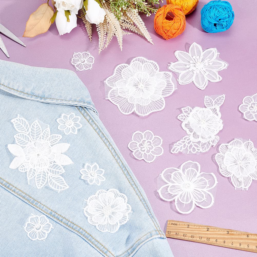 ahandmaker-applique-patch-appliqu-s-fleurs-3d-blanc-perle-20-pcs image 5