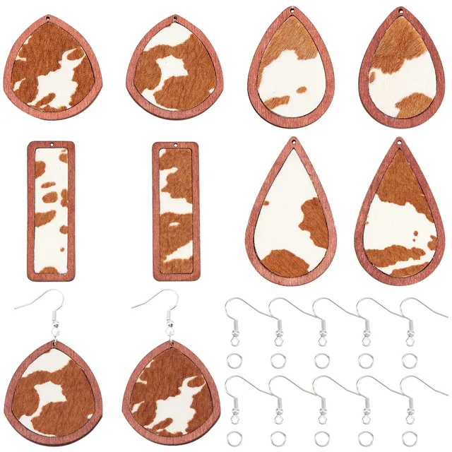 ahandmaker-jewelry-findings-kit-boucles-bois-cuir-4-paires image 1