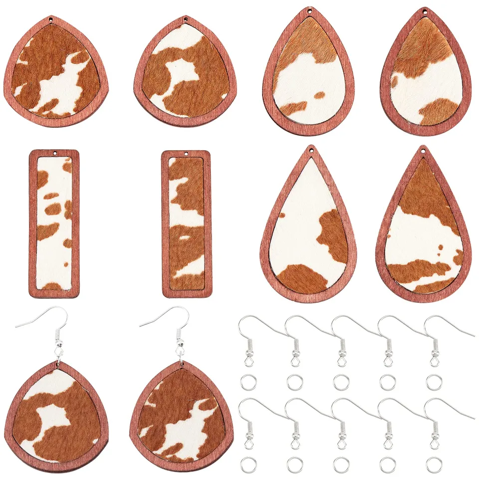 ahandmaker-jewelry-findings-kit-boucles-bois-cuir-4-paires image 1